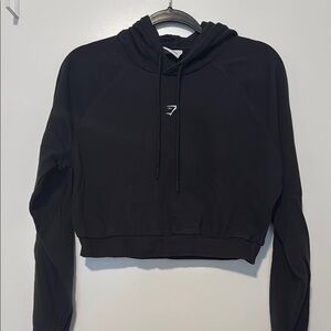 Gymshark Black Cropped Hoodie Sweatshirt